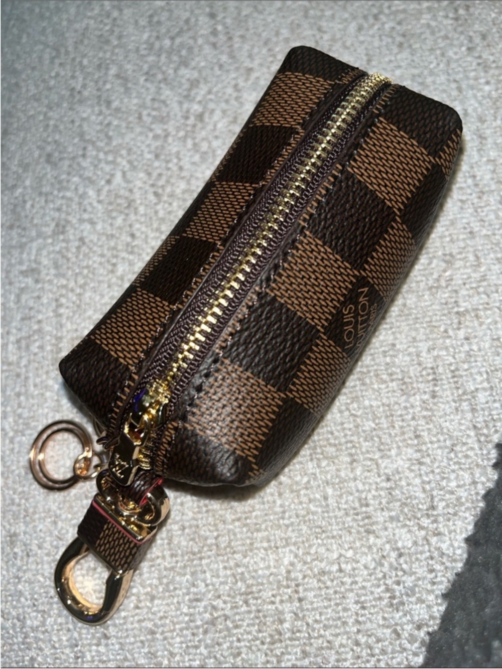 Cute fashion Damier Key Pouch with Gold Hardware